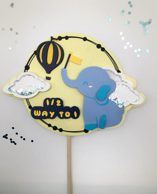 6 Month Elephant Cake Topper | Shaker