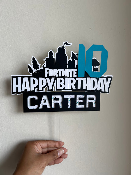 Inspired Fortnite cake topper