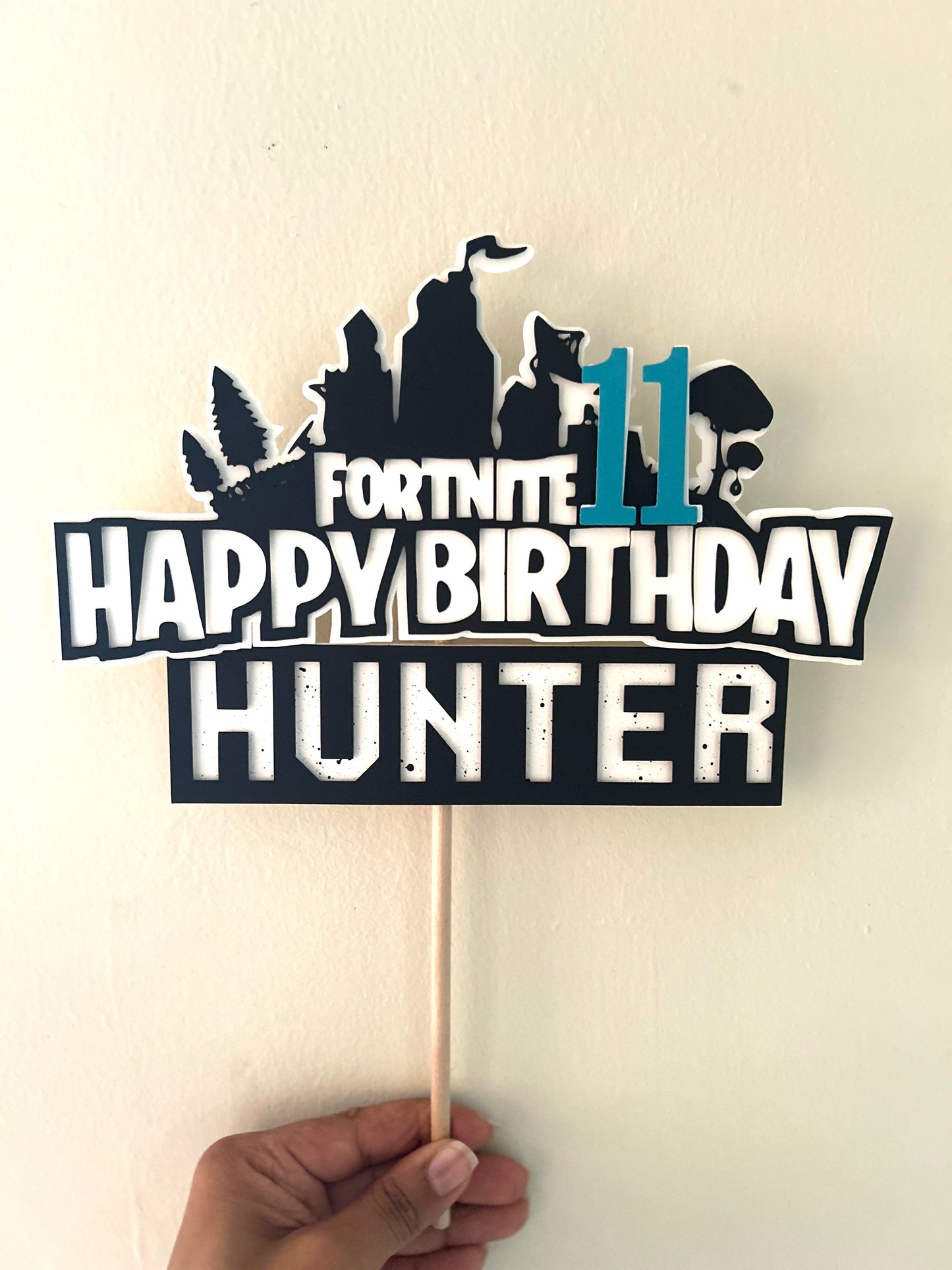 Inspired Fortnite cake topper