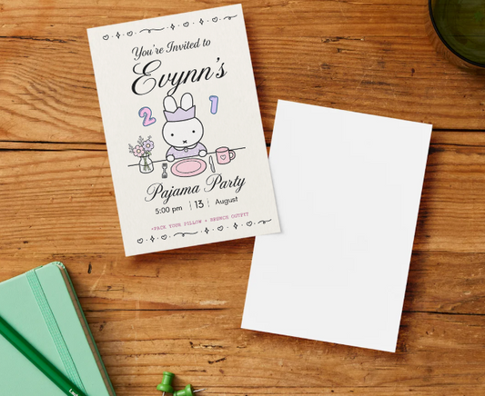 Miffy Birthday Invitation Template | Digital Invitation | 4x6 or 5x7